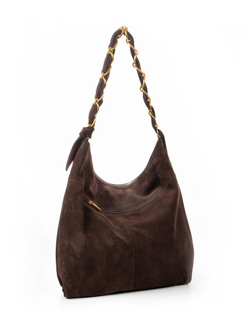 LACCOMA сумка M1048-коричневый натуральная замша хлопок  фото 2