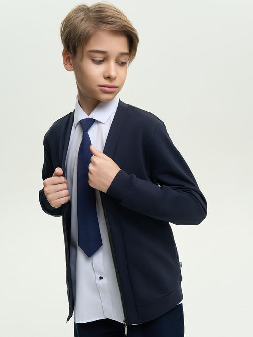 Кардиган темно-синий футер 2-х нитка с лайкрой