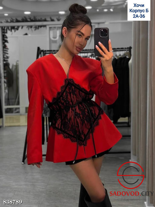 Пиджак-платье с гипюровым корсетом - Bruno фото 3