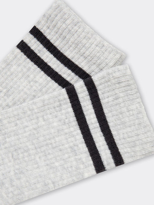 Цена за 5 пар! Носки детские серые с рисунком в виде контрастных полосок - Mark formelle фото 4