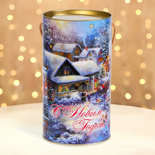 Подарочная коробка, тубус «Дедушка Мороз» 120×220 мм