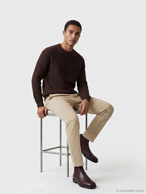 Bisiklet Yaka Erkek Triko Kazak