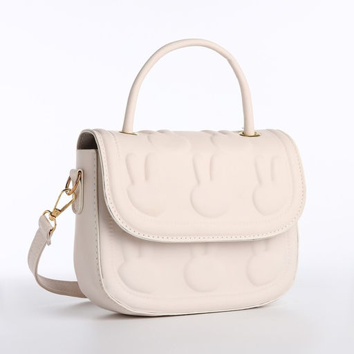 Сумка молодёжная на магните, цвет молочный - Simaland фото 3