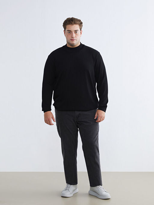 Yar?m Bal?k?? Yaka Erkek Triko Kazak