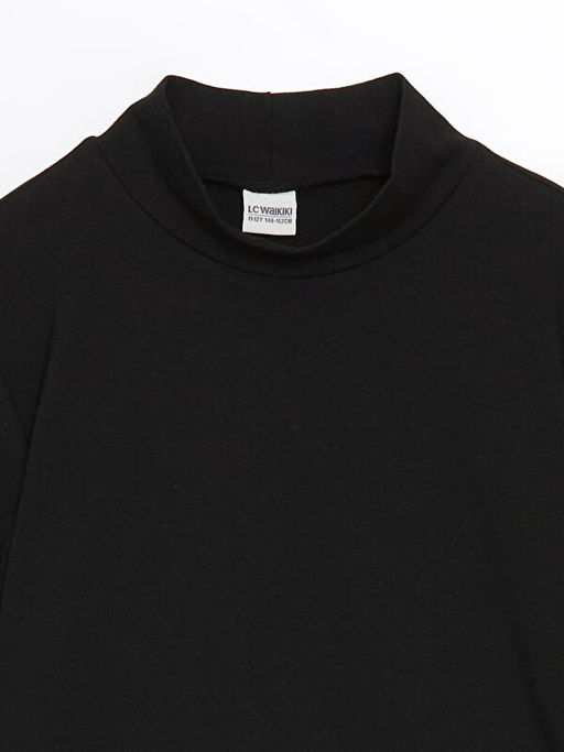 Yar?m Bal?k?? Yaka Basic K?z ?ocuk Ti??rt - Waikiki фото 3