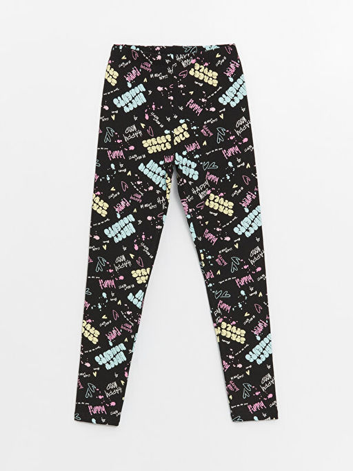 Beli Lastikli Bask?l? K?z ?ocuk Tayt