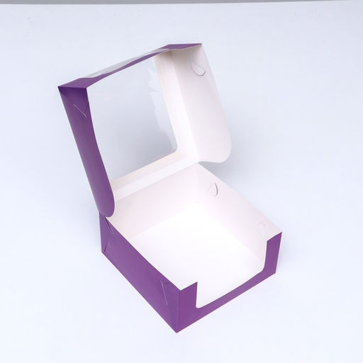 Кондитерская упаковка с окном, сиреневая, 21×21×10 см