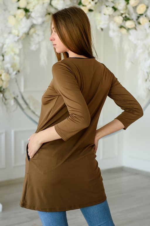 Туника женская из бифлекса Хельга шоколадный - Амадэль фото 5