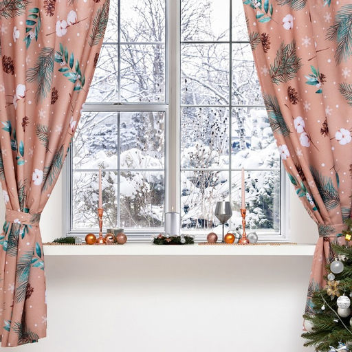 Комплект штор для кухни с подхватами Этель Fir branches, 145?180 см - 2 шт., габардин