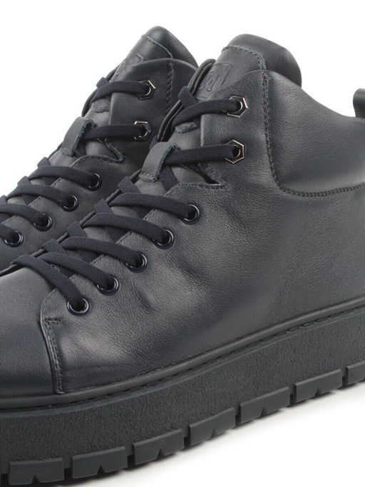 05-AW1010-2M DK. BLUE Ботинки зимние мужские (натуральная кожа, натуральный мех)