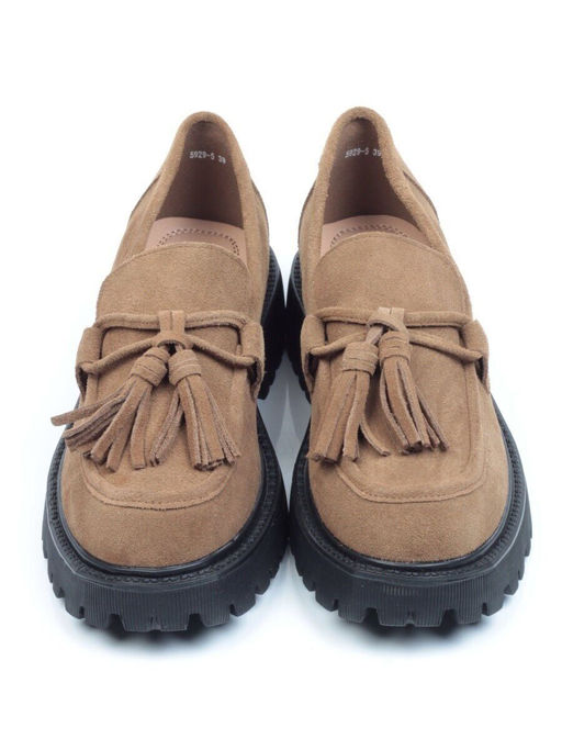 5929-5 BROWN Лоферы женские - No name фото 12