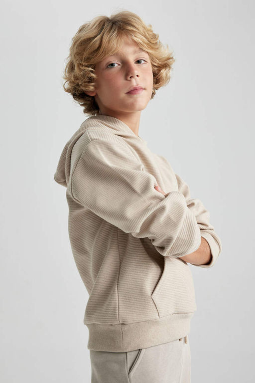 Толстовка обычного кроя с капюшоном для мальчиков - Defacto фото 4