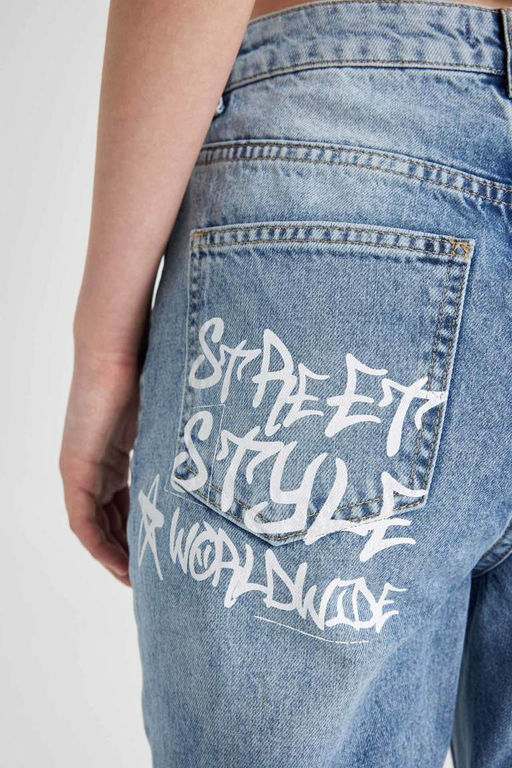 Lina Mom Fit Удобная посадка с высокой талией Легкие узкие джинсовые брюки длиной до щиколотки - Defacto фото 6