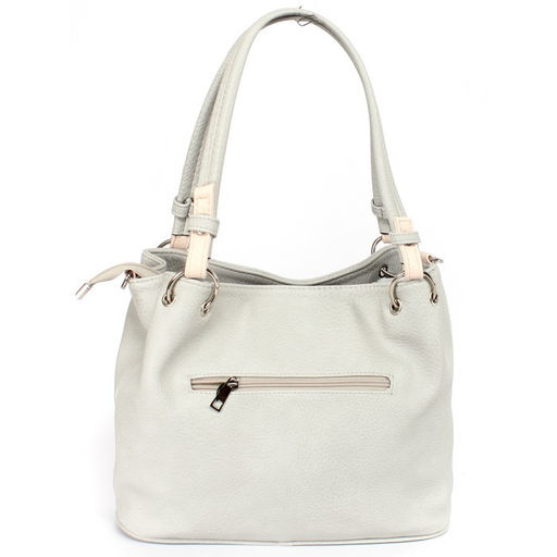 Сумка женская искусственная кожа ADEL-319, 1 отд, плечевой ремень, серый/розовый 259312 - Adelia фото 2