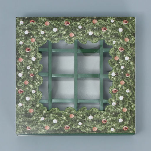 Цена за 5 шт. Коробка под 16 конфет с ячейками «С Новым годом» 17.5×17.5×3.5 см