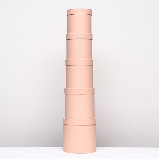 Набор круглых коробок 5 в 1 Персик, 25 х 25 - 19 х 19 см - Simaland фото 3