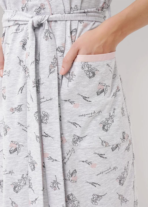 CLE LX15-1171 Халат жен. меланж св.серый/т.серый - Clever wear фото 5