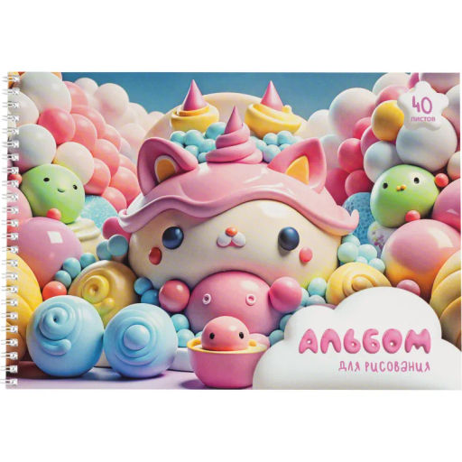 Альбом для рисования Комус Sweet,А4,40л,спираль,в асс,2шт/уп