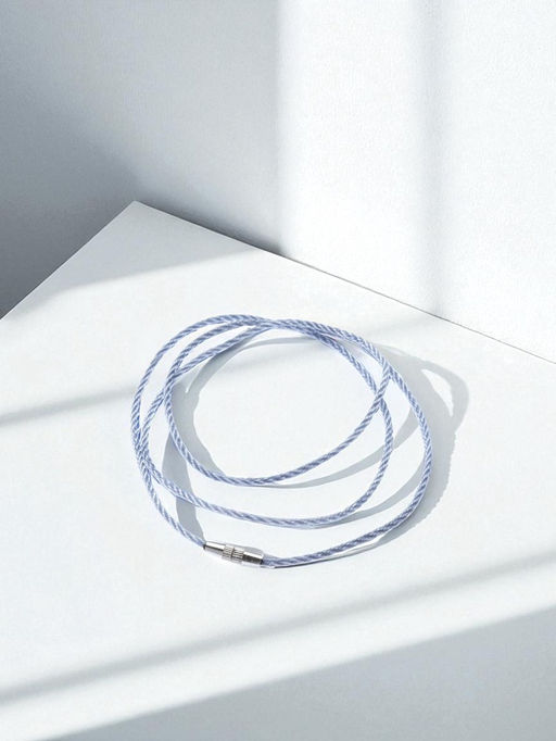 Цена за 2 шт. Шнурок гайтан 60 см d=2 мм, цвет серебряный, винтовой замок серебро