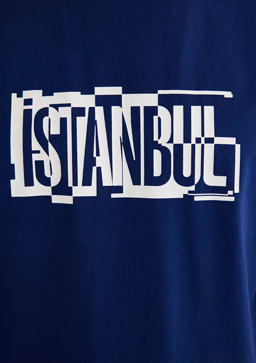 ?stanbul Bask?l? Lacivert Ti??rt - Mavi фото 6