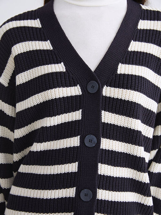 V Yaka ?izgili Kad?n Triko H?rka