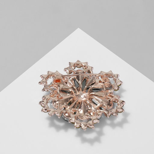 Брошь Цветок, цветная в розовом золоте - Queen fair фото 2