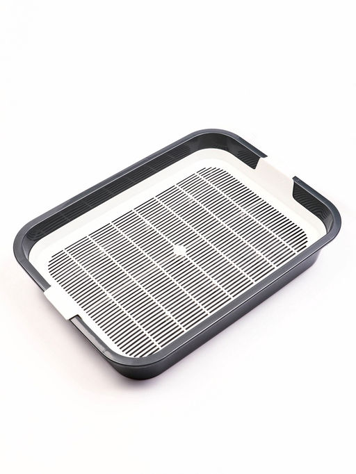 Туалет «Белла мини» для кошек, с сеткой, 35×26×6 см, Серый