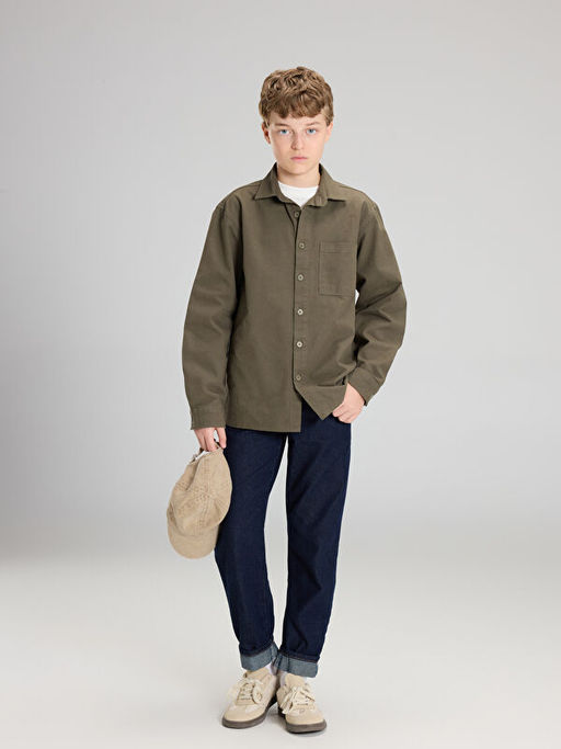 Basic Uzun Kollu Erkek ?ocuk G?mlek