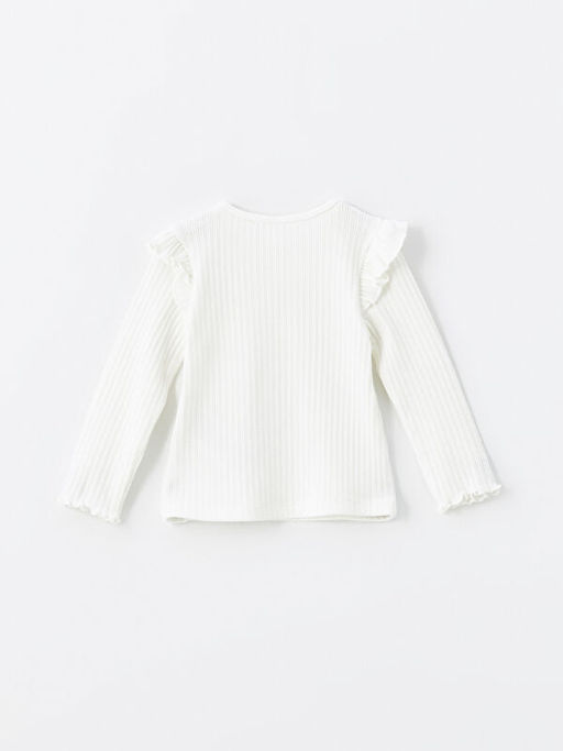 Bisiklet Yaka Uzun Kollu Basic K?z Bebek Ti??rt - Waikiki фото 3