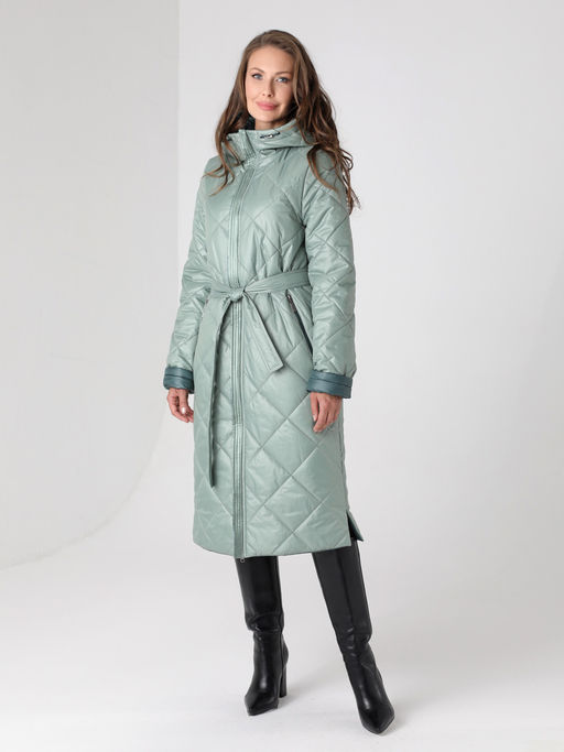 Еврозима! 24322 Пальто дем. зеленый - Dizzyway фото 3