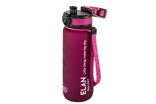 Бутылка для воды 500 мл 6,5*6,5*23 см "Style Matte" с углублениями д/пальцев, бургундия