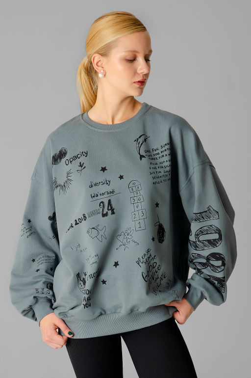 Арт. 15132/1 Свитшот женский оверсайз 46-52 (4 шт) Цвет:темно-серый - Калинка фото 35