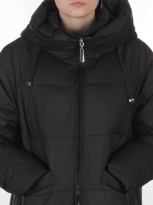 8891 BLACK Пальто зимнее женское (200 гр. холлофайбер)