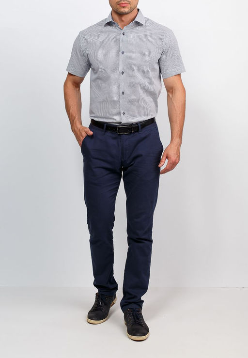 Сорочка мужская короткий рукав GREG 113/107/06/ZV/1 STRETCH  фото 4