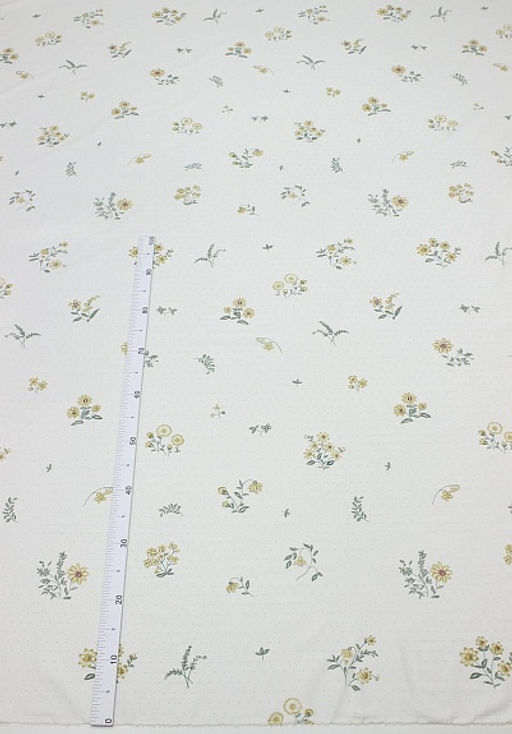 Сатин Цветочное обаяние цв.белый, ш.2.35м, хлопок-100%, 110гр/м.кв - Купава фото 3