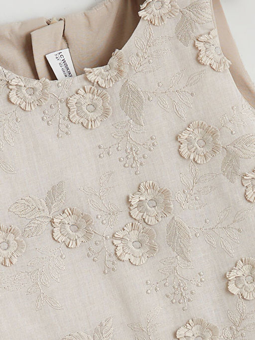 Bisiklet Yaka ?i?ek Nak??l? K?z ?ocuk Elbise