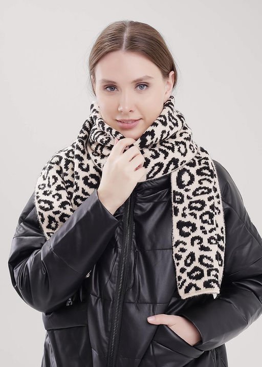 Шарф (ЧЗ) св.бежевый/черный 454406фэш