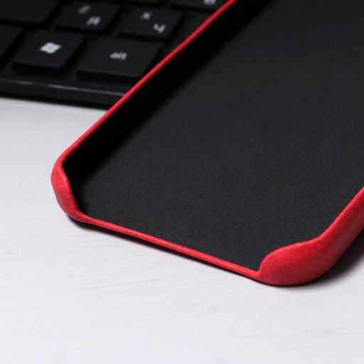 Чехол Luazon для iPhone 12/12 Pro, с отсеком под карты, кожзам, красный