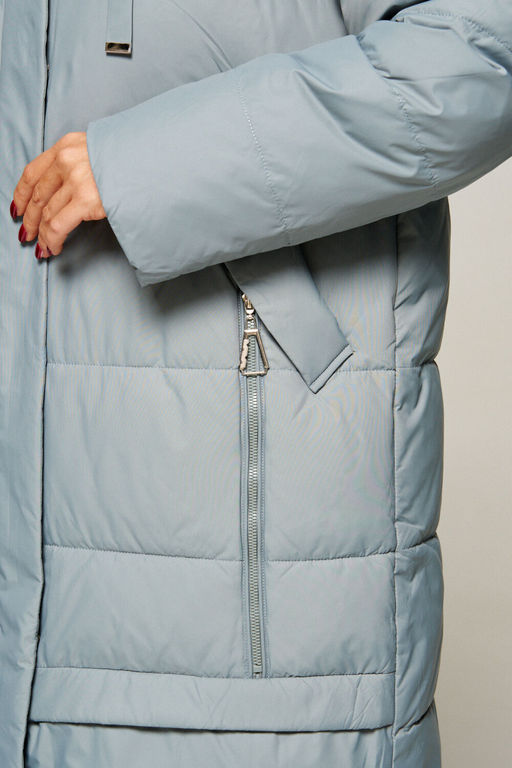 Пальто Beautiful Free 8022 серо-голубой