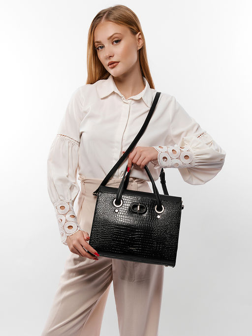 LACCOMA сумка WJD6707-черный эко кожа хлопок  фото 10