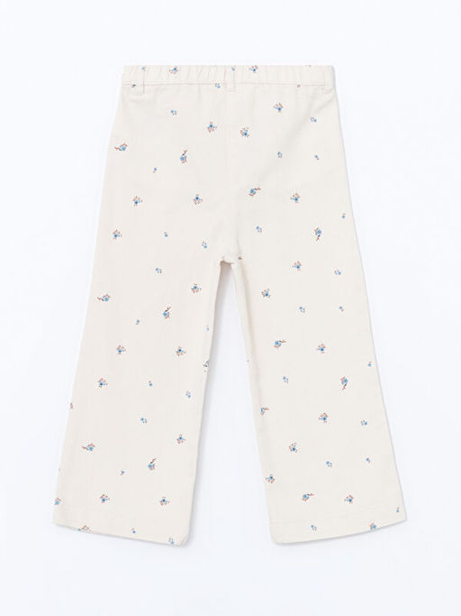 Beli Lastikli ?i?ekli K?z ?ocuk Pantolon