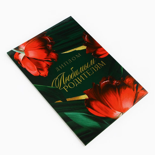 Диплом «Любимым родителям», А5, 21 х 15 см.