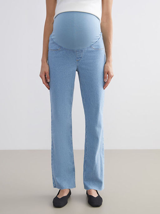 Kar?n Panelli Straight Fit Hamile Jean Pantolon