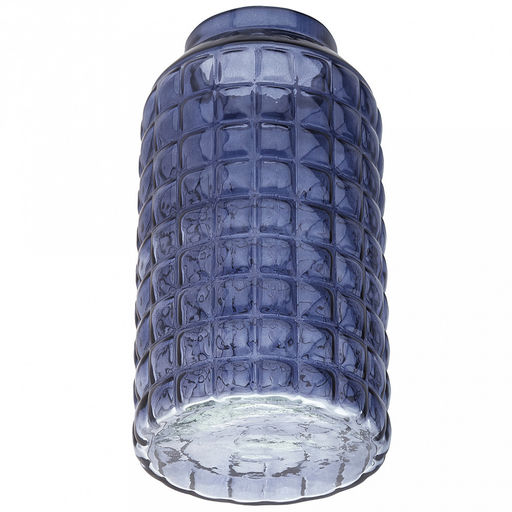 Ваза для цветов стеклянная "Альхес" 4,4л, д15,5см, h30см, форма "бутылка", большая, текстурная, черника (Россия)