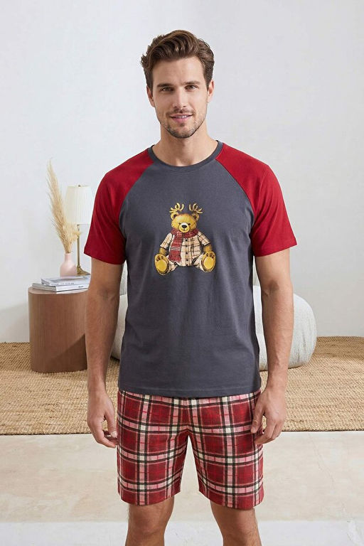 Bordo Regular Fit Ekose Ay_c_k Bask_l_ Pijama Tak_m_ TMNSS26PT00022 - Trendyolmilla фото 2