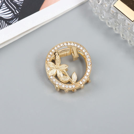 Крабик для волос «Флоранс», классика, 3.5 см, золото