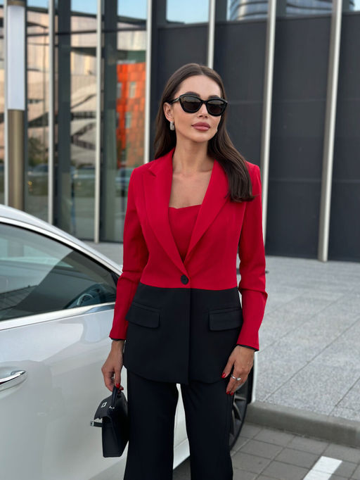 Костюм AURA 9226-176 черный+красный  фото 3