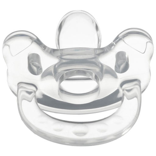 Соска - пустышка цельносиликоновая ортодонтическая Крошка Я «Мишка», от 0 мес., прозрачный