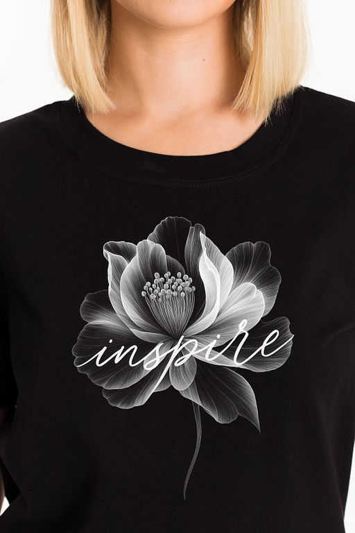 Футболка с принтом М326064Па черный - Елена фото 2