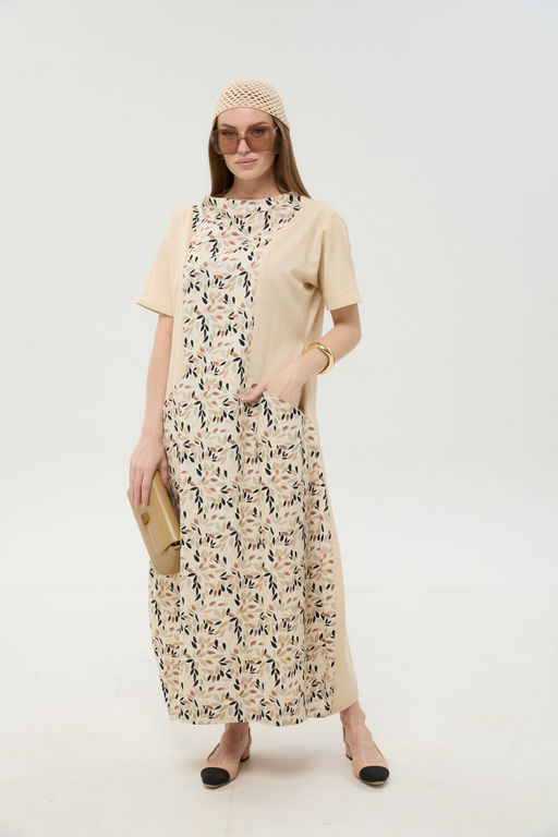 Платье NIKVA н1052-1 песок и песочный мультиколор  фото 8